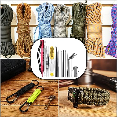 Ferraycle 12 Pcs Paracord FID Knotters Tool Set Stainless Steel, Red - style: Red