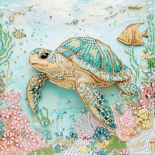 SKRYUIE DIY Diamond Art Kits for Adults Turtle Special Shape - 5D Diamond Painting Kits for AdultsAnimal - Crystal Embroidery Cross Stitch - Craft for Wall & Office Decor 12 x 12 Inch A4 - color: Colorful-11