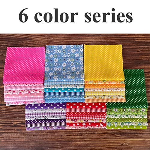 42PCS Cotton Fabric Bundles, 10"x10" Cotton Fabric Patchwork Squares Floral Patterns Printed Arts Craft DIY Cloths for Sewing Quilting Decoration, Scrapbooking, Handwork (25x25 cm - 42PCS)