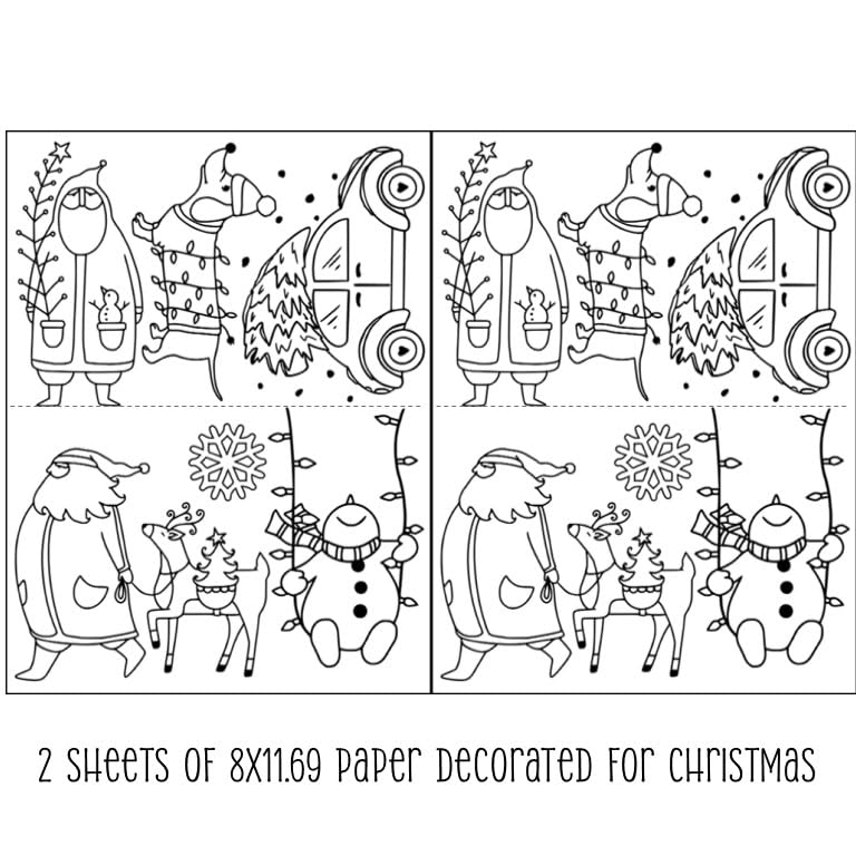 Water Soluble Embroidery Patterns Stabilizers, Stick and Stitch Embroidery Transfers Paper Tear Away Embroidery Stabilizer with Fun Designs for Stitching (Christmas x2) - color: Christmas x2