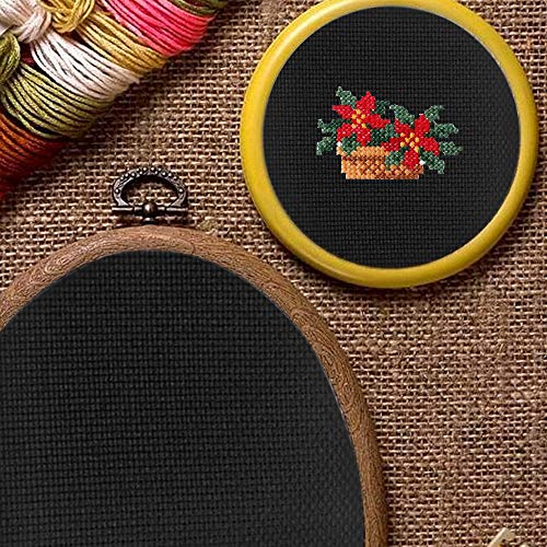 6 Pieces Classic Reserve Aida Cloth Cross Stitch Cloth, DaKuan 11 Count Cross Stitch Fabric, Black, 12 by 18-Inch - color: Black