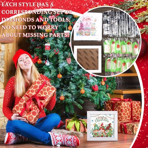 Trandraft 13 Pcs Gnomes Holiday Small Diamond Art Kits for Adults Craft - style: Gnome