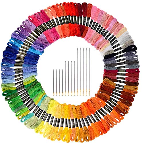Paxcoo 124 Skeins Embroidery Floss Cross Stitch Thread with Needles - color: 124 Colors