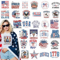 30 Pcs Patriotic DTF Transfers Ready to Press - style: 4th of July