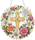 ARPADAMO Cross Diamond Art Kits for Adults, Acrylic Hanging Suncatcher - color: DP05086