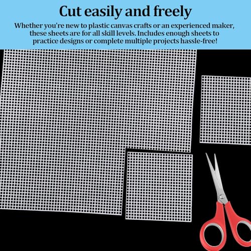 Plastic Canvas Sheets 13.4” x 10.4” Per Sheet, 2.5mm Mesh (About with 7 Holes per inch) Easy-to-Cut Needlepoint Canvas for Cross Stitch, Embroidery, DIY Crafts & Aquarium Dividers (6 Piece) - size: 6 Pcs