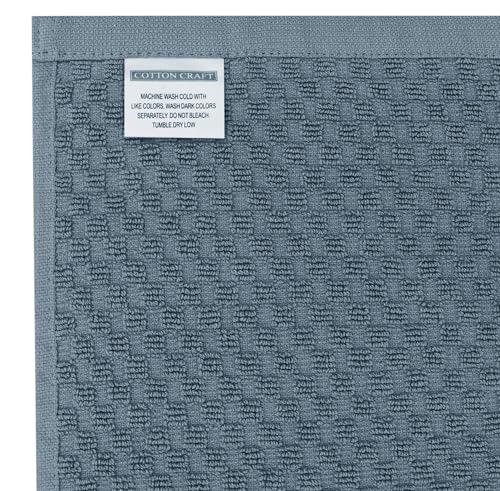 COTTON CRAFT Amazing Kitchen Towel - 12 Pack 100% Cotton Waffle Terry Towel - color: Blue, size: 12 Pack