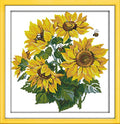 CaptainCrafts Cross Stitch Kits, New Stamped Kit Printed 11CT Fabric Cross Stitching DIY Art DMC Needlecrafts Embroidery Kit for Adults Beginner (Stamped, Sunflower) - color: Sunflower, style: Stamped
