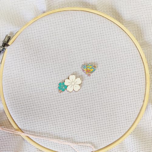 2 Pieces Flower Butterfly Needle Minders, Women Magnetic Needle Nanny Keeper, Cute Cross Stitch Embroidery Needlepoint Needlework Accessories Set for Sewing Needle and Pin Holders (Blue) - color: blue
