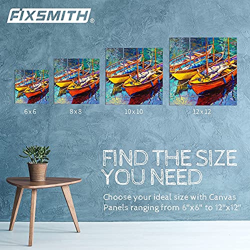 FIXSMITH Painting Canvas Panel Boards -Art Canvas,24 Pack Small Square Canvases,Primed Canvas Panels,100% Cotton,Acid Free,Artist Canvas Board for Hobby Painters,Students & Kids (White, 6"x6") - size: 6"×6"