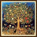 Redxing Counted Cross Stitch Kit for Beginners,Unprinted Needlepoint Kits for Beginners Cross Stitching Embroidery Kit 11CT Stitches kit-Tree of Life 18x18 inch - color: KitColors35