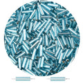 3000PC Blue Glass Bugle Beads 6MM Blue Tube Beads - color: blue
