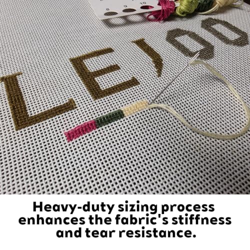 Blank Needlepoint Canvas 13 Mesh,14"x18"(Cotton White) - size: 14 x 18"