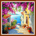 Funart Stamped Cross Stitch Kits for Beginners Full Range of Cross Stitching Preprinted Embroidery Kits for Adults, 11CT Embroidery Pattern Needlepoint Kits-Seaside Garden Trail 18x18 inch - color: ColorArt51