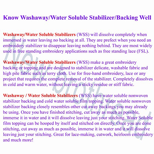 New brothread 10" x 3 Yd Roll Wash Away Embroidery Stabilizer - size: 10" x 3Yd/roll