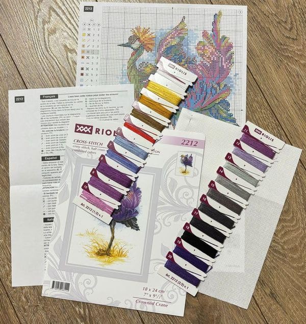 RIOLIS 2212 Crowned Crane Counted Cross Stitch Kit 7 x 9.5 in - style: Crowned Crane 2212