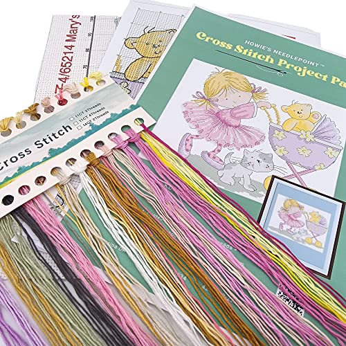 Howie's Needlepoint Cross Stitch Kits, 11CT Pre-Printed Pattern Needlepoint Kits, Full Range of Stamped Starter Kits (Mary's Skirt, 15.4 x 13.4 Inch) - color: Mary's Skirt