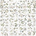 BBTO 12 Sheets Rub on Transfers for Crafts Wood Furniture DIY, 5.5" x 5.7" - style: Michelia Alba