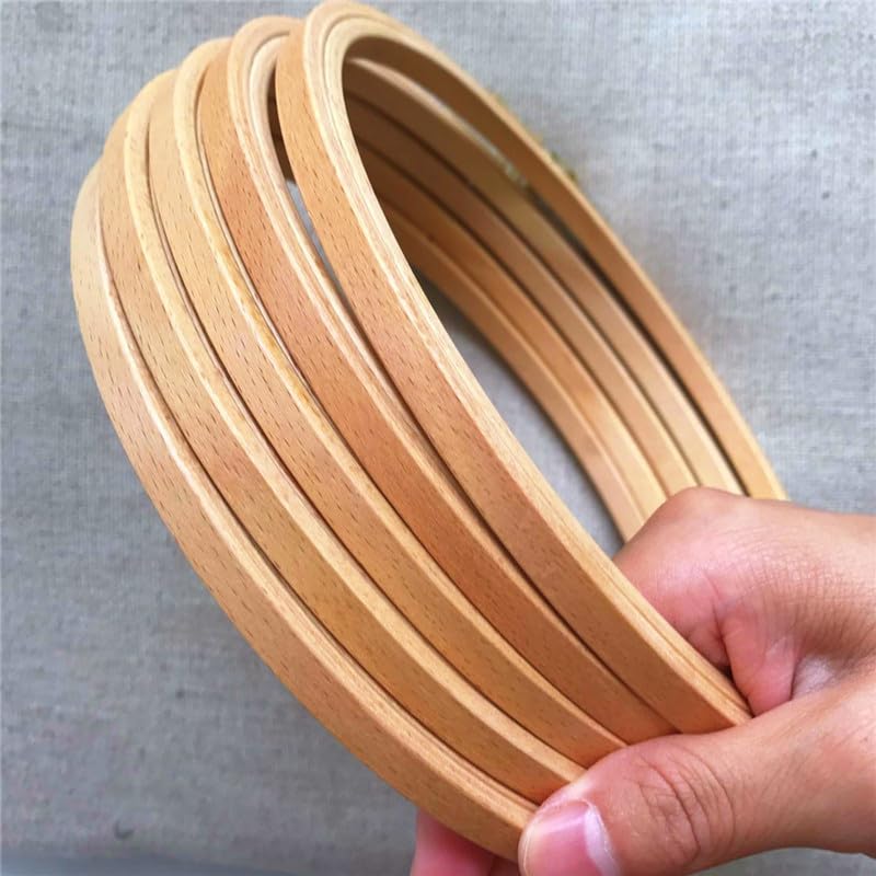 Beech Wood Embroidery Hoops - Small Round Craft Frames for Hand Stitching, Cross Stitch, DIY Art, Natural Wooden Hoops Small Wooden Craft Rings Round Stitching Frames (5pcs, 7 inch) - color: 5pcs, size: 7 inch