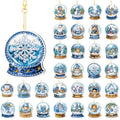 WILLBOND 30 Pcs Blue Winter Diamond Art Keychain Kits for Adults - color: Blue Crystal Ball