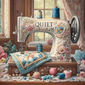 askkqtx Sew Machine Stamped Cross Stitch Kits for Beginners Adults 14x14 in - color: XJ010