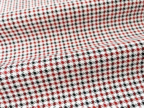 10x10 Inch Houndstooth Cotton Fabric Squares - 42 Pcs 10 Inch Pre-Cut Pattern Bundle for Premium Quilting and DIY Crafts - color: Gingham, size: 10 inch x 10 inch