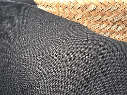 100% Linen Fabric – Lightweight Black Color – Pre-Washed Soft & Breathable – 52" Wide – by The Linen Lab (Black, 3 Yards pre Cut) - color: Black, size: 3 yard pre cut
