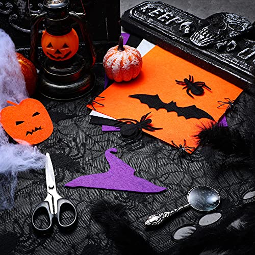 Tegeme 24 Pcs Halloween Felt Fabric Sheets Orange for Crafts Sewing DIY