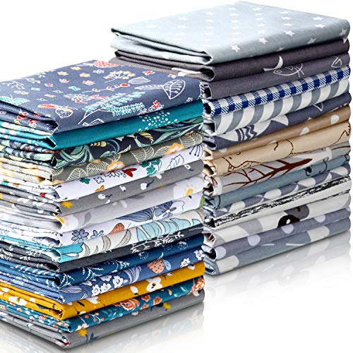 Tatuo 30 Pieces 10 x 10 Inches Cotton Fabric Bundle Squares Patchwork Floral Fabric Sewing Quilting Bundles Assorted Pattern Cloth for DIY Scrapbook Craft Making - style: Classic