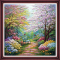 Funchey Counted Cross Stitch Kits for Adults Needlepoint Kits Unprinted Cross Stitching Embroidery Kit 11CT Cross Stitch Supplies-Fragrant Garden Trail 18x18 inch - color: ArtsKits05