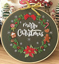 Embroidery Kit Merry Christmas Ornaments Snowflake Wreath Awesocrafts Full Range of Embroidery Starter Kits for Beginners Adults DIY Handmade Easy Patterns (Christmas) - color: Christmas