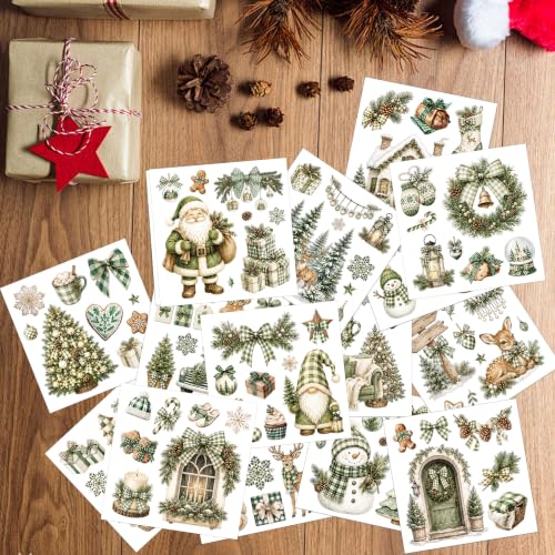 Christmas Rub on Transfers for Crafts, Farmhouse Transfer Furniture Decals - style: Country Rustic