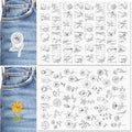 Patemby Embroidery Pattern Water Soluble Embroidery Stabilizers, Stick and Stitch Embroidery Paper Wash Away with Pre-Printed Pattern Designs Stencils Transfers for Hand Sewing Lover Beginner - color: Lette