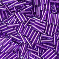 4200pcs Glass Bugle Beads, Mini Long Tube Seed Beads Bulk, Tiny Small Loose Spacer Embroidery Beaded for Bracelets Jewelry Making Sewing, Crafts, Christmas Ornaments, 2×6mm, Deep Purple - color: Deep purple
