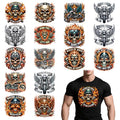 Wxiben 16 Pcs Motorbike Skull Iron on Transfer Dtf Transfers Ready to Press - style: Motorbike Skull