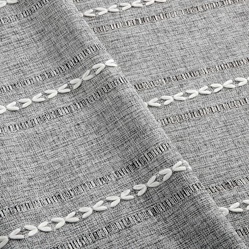 ZeeMart Hemstitched Striped Boho Table Cloth, 60x60 Inch Charcoal - color: Charcoal, size: 60" x 60" (Square)