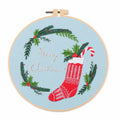 Amiiba Embroidery Starter Kit with Merry Christmas Pattern, DIY Full Range Stamped Embroidery Cross Stitch Kits for Beginners Adults (Merry Christmas) - color: Merry Christmas