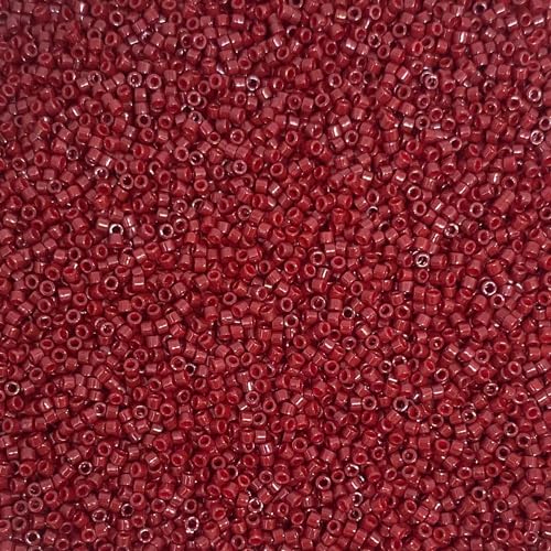 Miyuki Delica 11/0 Seed Beads - Glass Beads Bulk 5 Grams & Size 1.6mm 1000 Pieces Glass Seed Beads Burgundy (DB654) - color: DB654