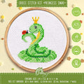 Povitrulya Princess Snake' Cross Stitch Kit with Counted Pattern - color: Snake