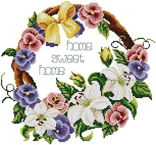Cross Stitch Kits, Awesocrafts Sweet Home Easy Patterns Cross Stitching Embroidery Kit Supplies Christmas, Stamped or Counted (Sweet Home, Counted) - color: Sweet Home, size: Counted