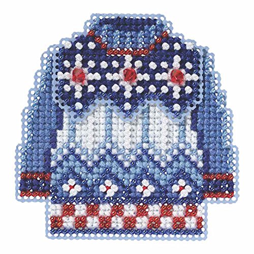 Sweater Weather Beaded Counted Cross Stitch Christmas Ornament Kit Mill Hill 2015 Winter Holiday MH185301