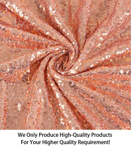 ShiDianYi 15 Feet Sequin Fabric by The 5 Yards Rose Gold Sequin Fabric for Sewing Costumes Sequin Knit Fabric Sequin Table Cloth Table Linen -0818S - color: Rosegold, size: 5 Yard