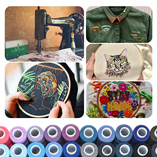 Sewing Thread Kit 100 Color All Purpose Polyester Thread kit 250 Yards Each Spool for Quilting Embroidery Thread Kit Hand and Machine Sewing