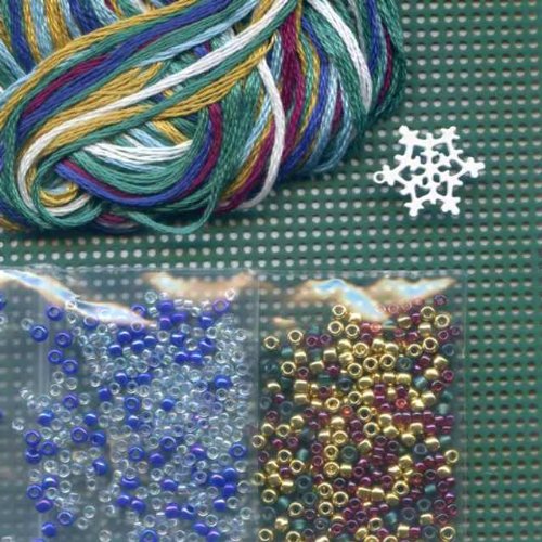 Jade Beaded Counted Cross Stitch Ornament Kit MH164301 Mill Hill Christmas Jewels 2014