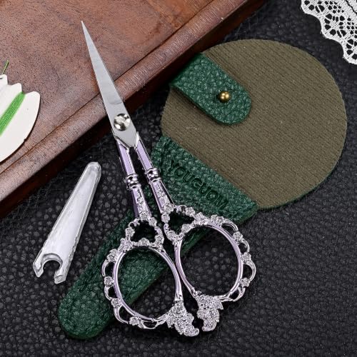 YOUGUOM Embroidery Scissors with Cover, Small Sewing Scissor - color: Purple