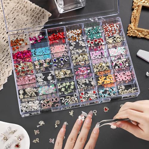 Noverlife 36 Grids Clear Plastic Organizer Box, Bead Storage Organizer Box - size: 36 Grids - 1 Pack
