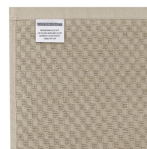 COTTON CRAFT Amazing Kitchen Towel - 12 Pack 100% Cotton Waffle Terry Towel - color: Beige, size: 12 Pack
