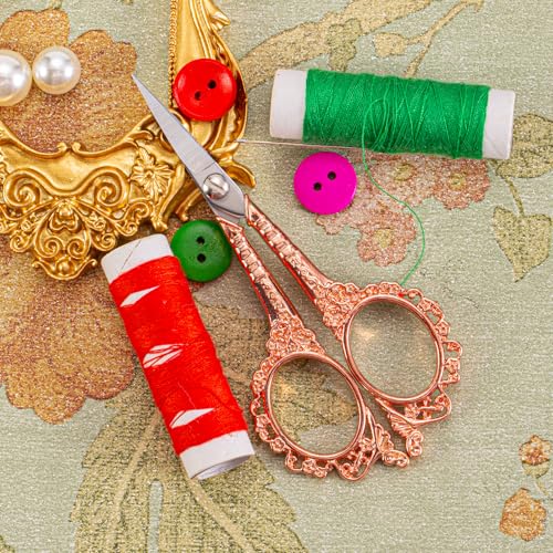 Rose Gold All Purpose Scissors with Sheath - Sewing & Embroidery Scissors for Home, Office & School - color: Rose Gold