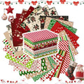 Tatuo 30 Pcs Christmas Cotton Fabric Squares 10 x 10 in Patchwork Fabric - style: Classic Christmas
