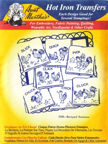 Aunt Martha's Hot Iron Embroidery Transfer 3305 Barnyard Romance